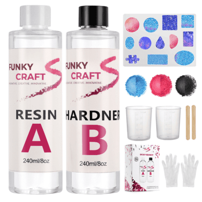 Resin Kit for Beginners with 3 Mica Colors and Mold